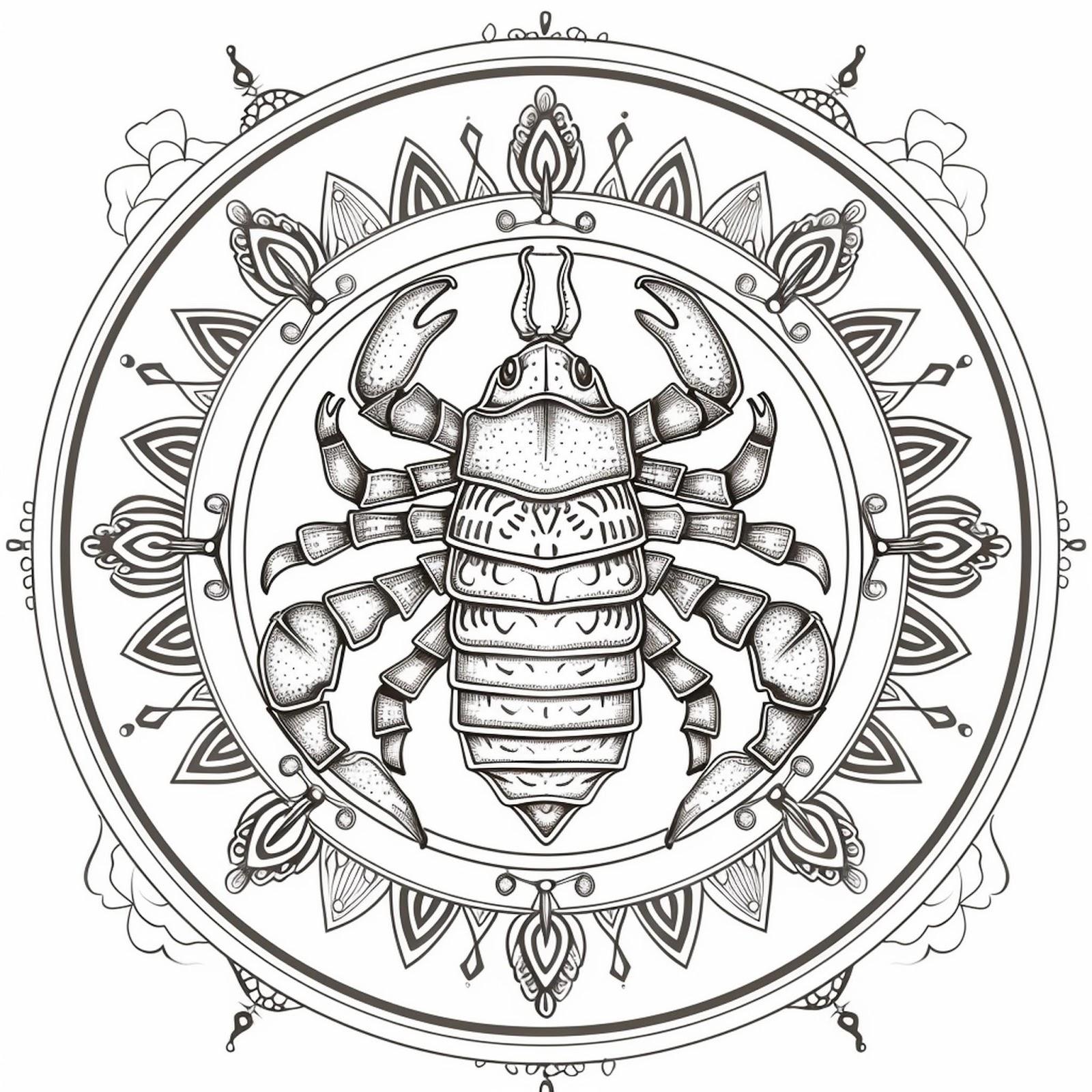 Scorpio Mandala Coloring Page