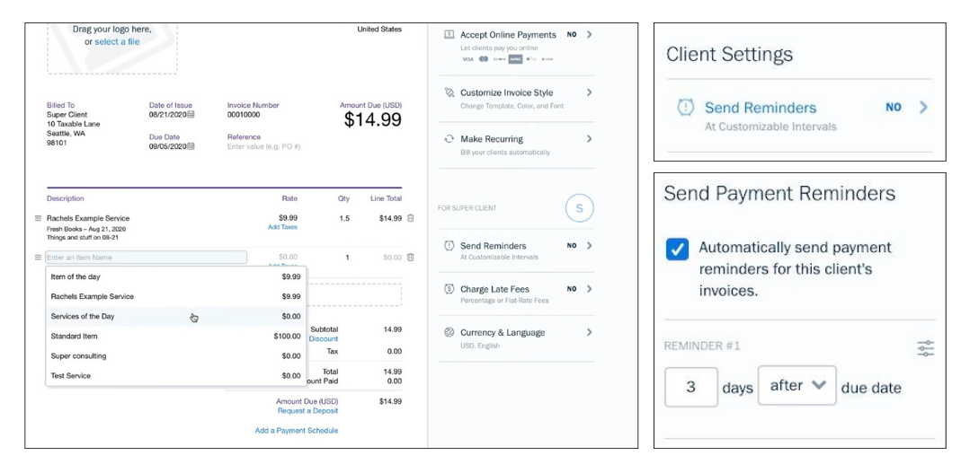 FreshBooks Automatic Payment Reminders