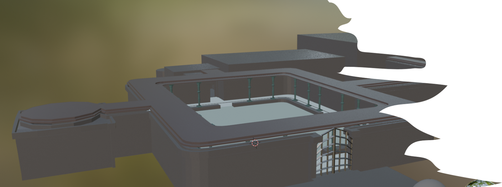 A building with a pool Description automatically generated