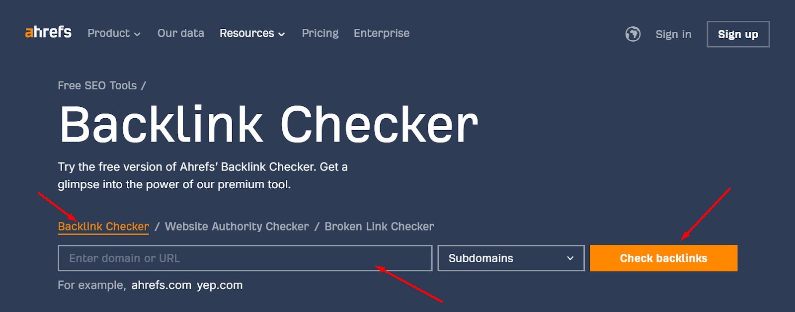 Ahref's Backlink Checker 