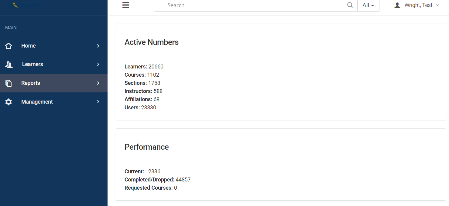 Figure 3.1.1.1.b. Administrator dashboard screen in Genius