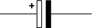 polarised capacitor symbol