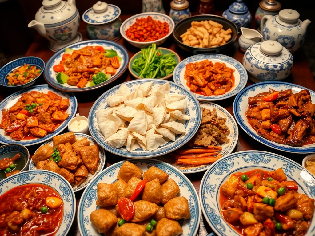 A plate of traditional Chinese Peking duck served with thin pancakes