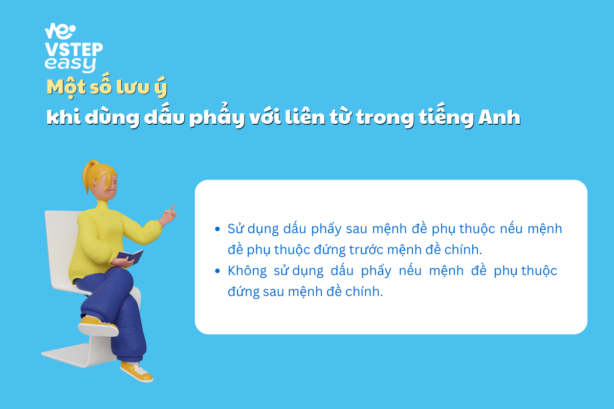 Một số lưu ý khi dùng dấu phẩy với liên từ trong tiếng Anh