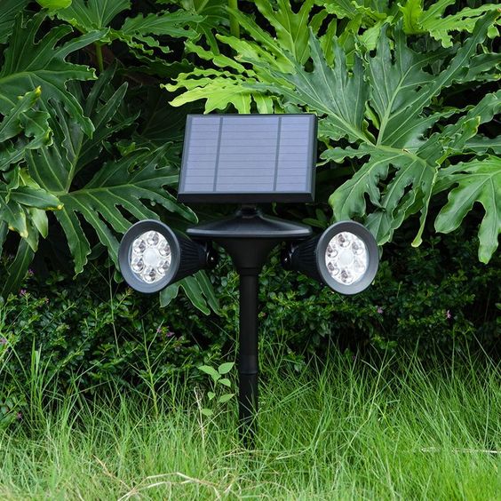 the image displays solar powered garden street lamps