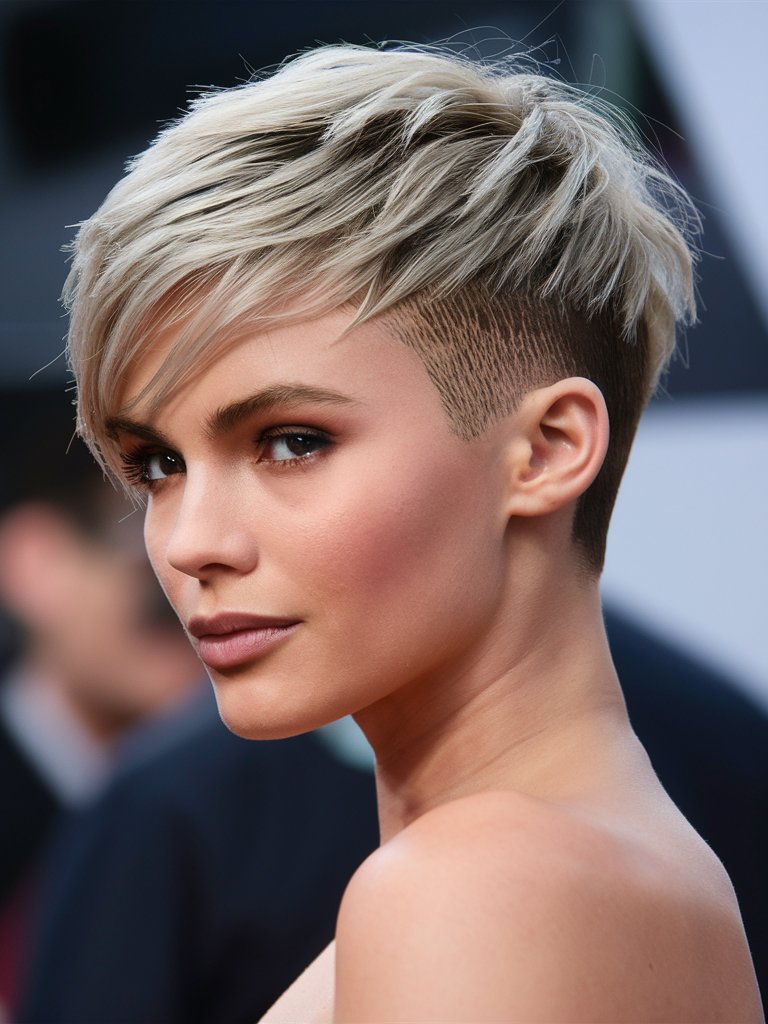 36. Ash Blonde Chopped Pixie