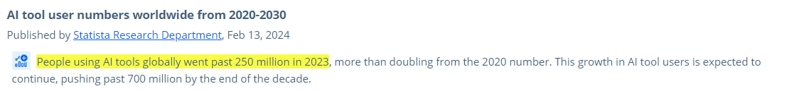 Millions of folks use AI tools globally