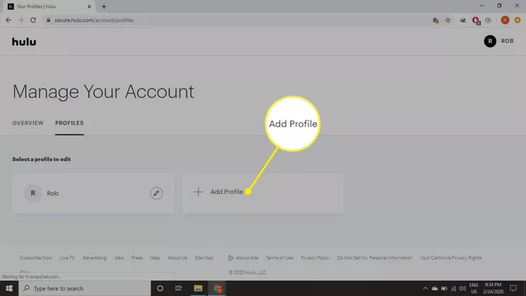 Hulu Add Profile