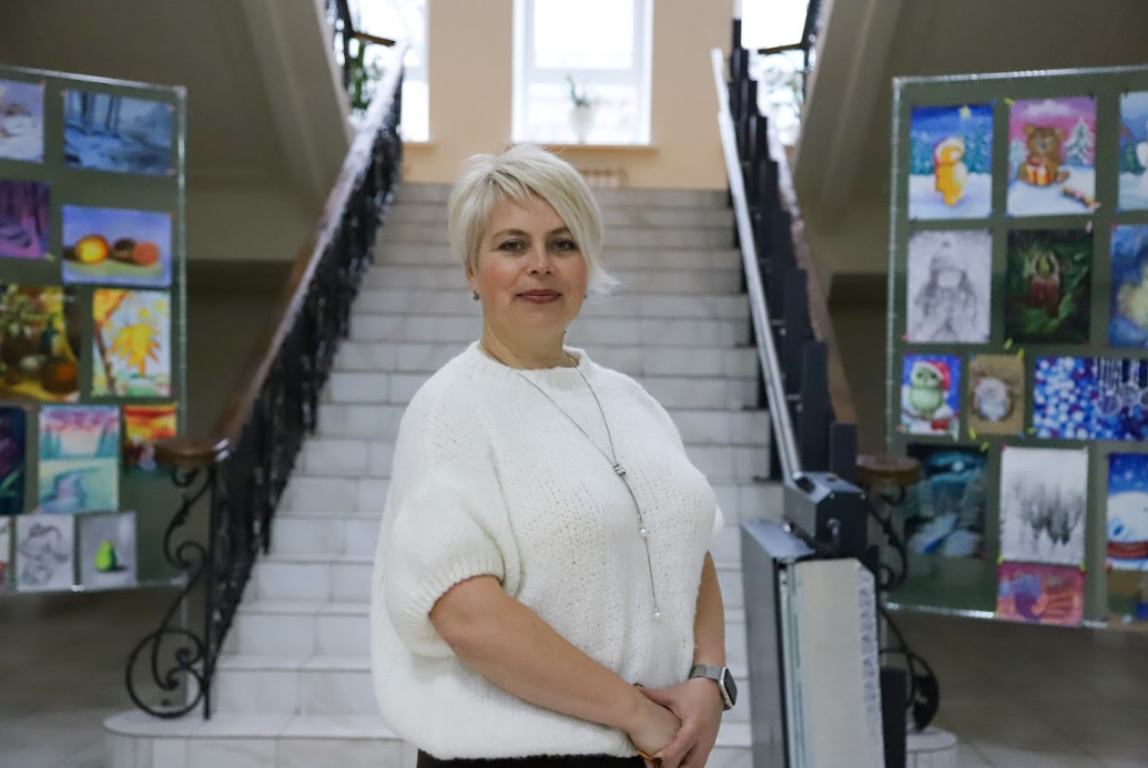 Lyudmyla Oksonenko, the school's principal