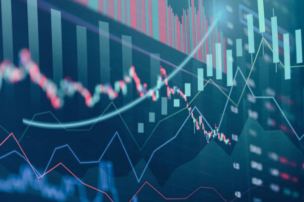 Financial stock market graph. Selective focus. Financial stock market graph. Selective focus. Depicts TradingView financial market chart. stock chart stock pictures, royalty-free photos & images