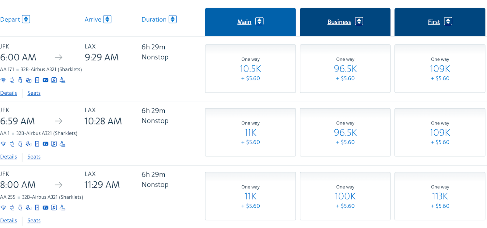 JFK to LAX on United