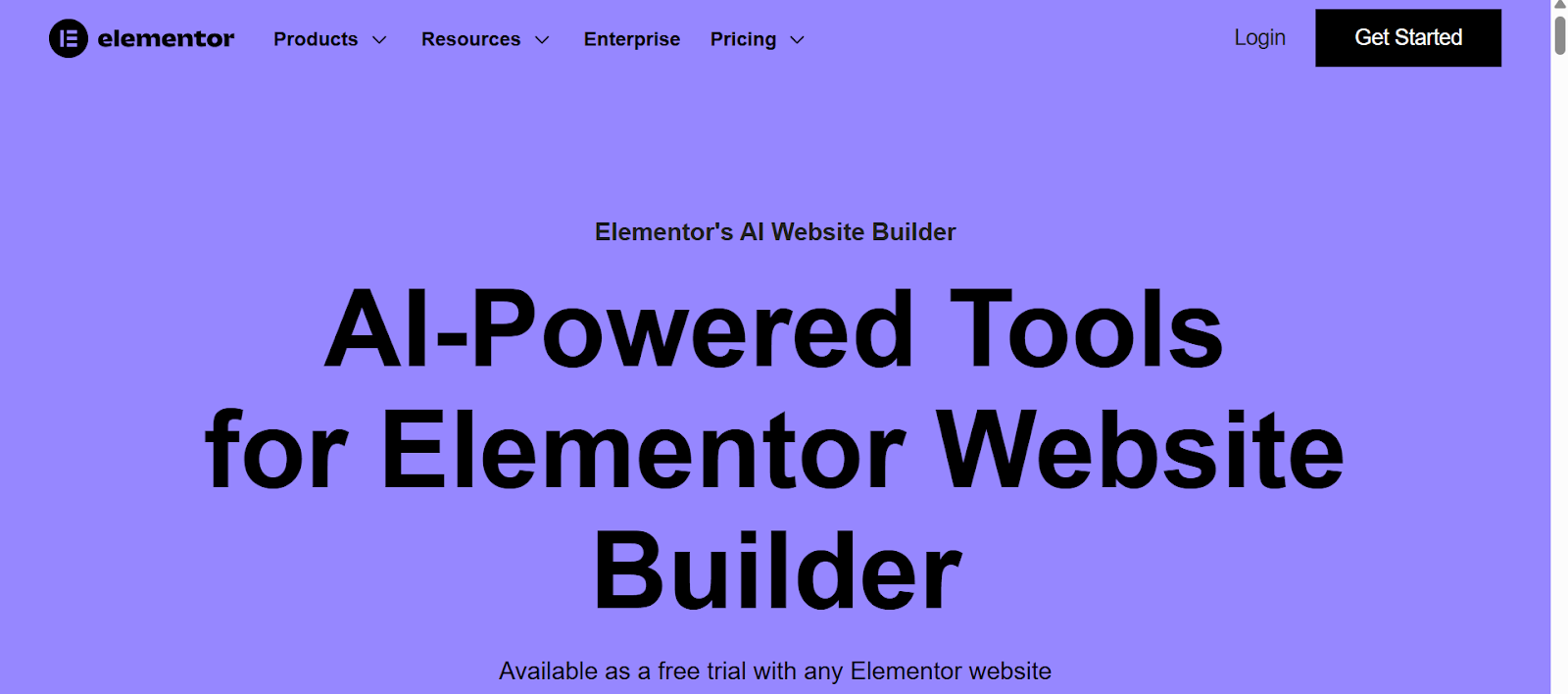 a screenshot of Elementor ai