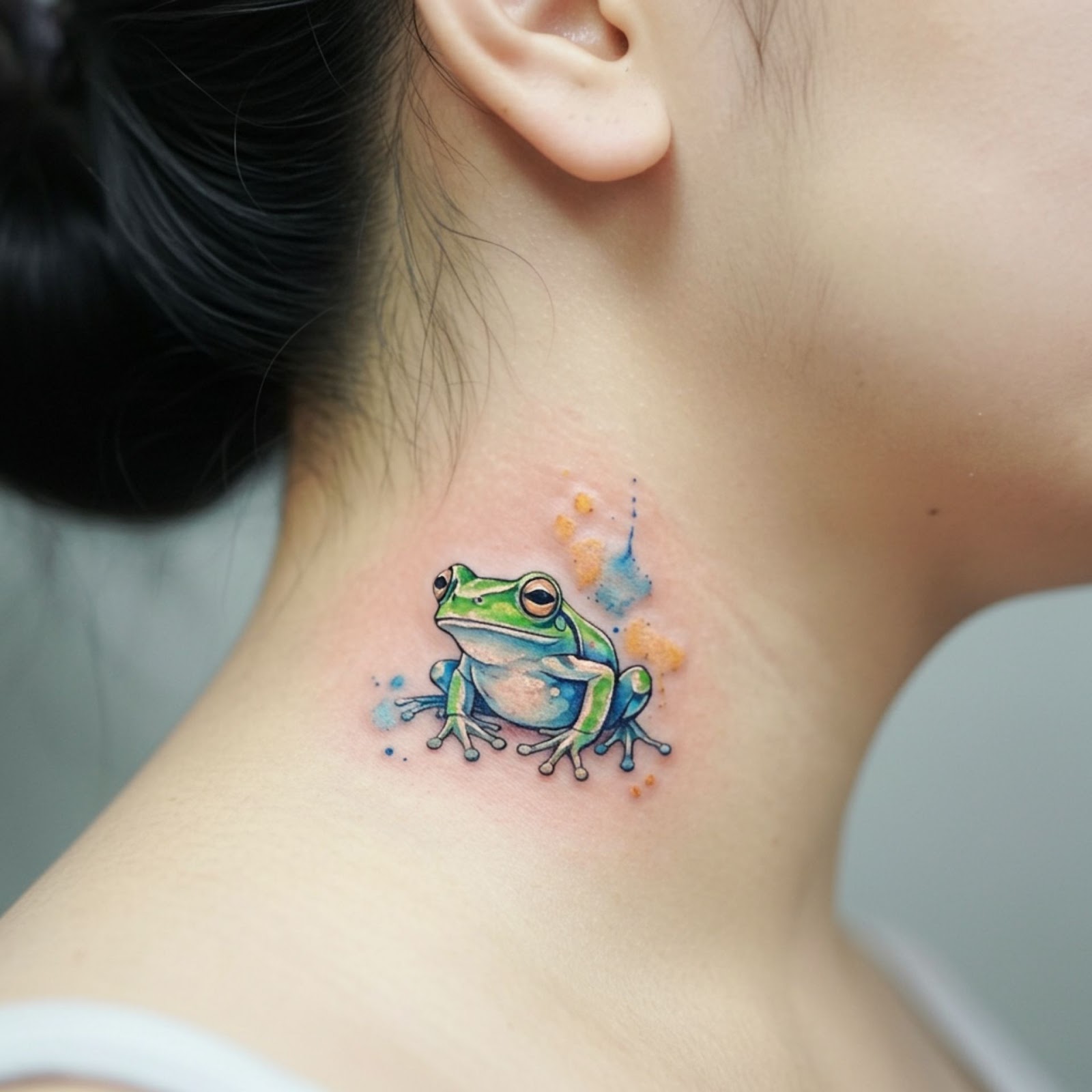 Watercolor Frog Tattoo