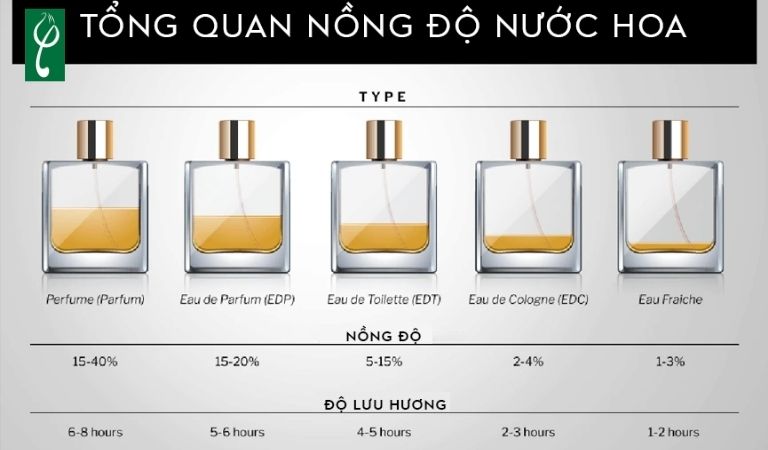 Phân loại nước hoa theo nồng độ gồm 4 loại