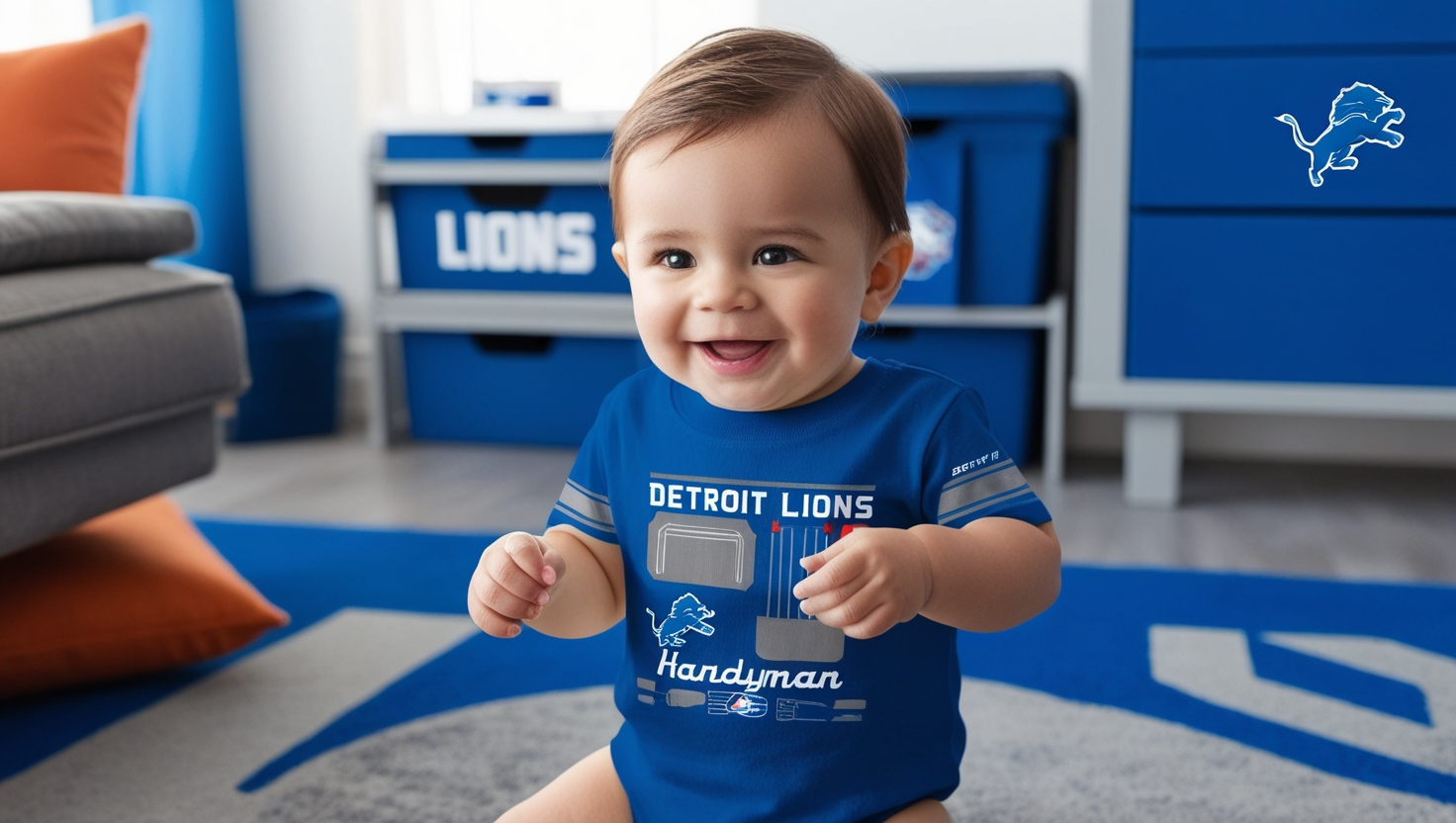 Infant Blue Detroit Lions Handyman T-Shirt