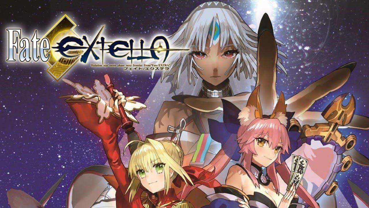 The Official Picture of Fate/Extella: The Umbral Star with its characters, One of the best anime games on PS4.