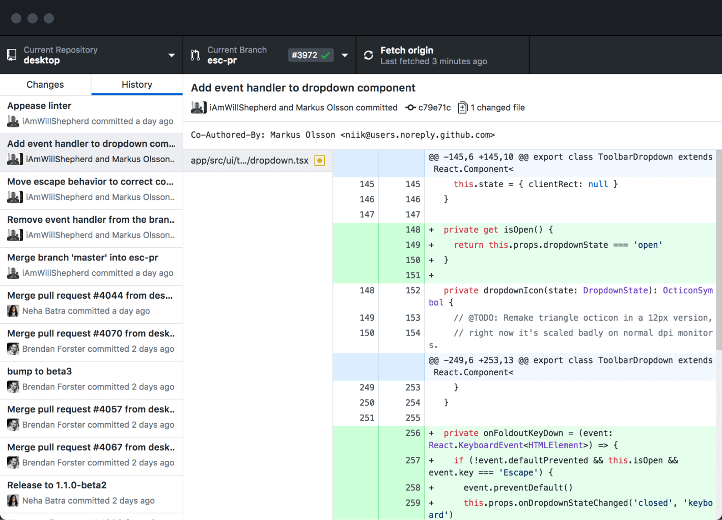 GitHub Interface