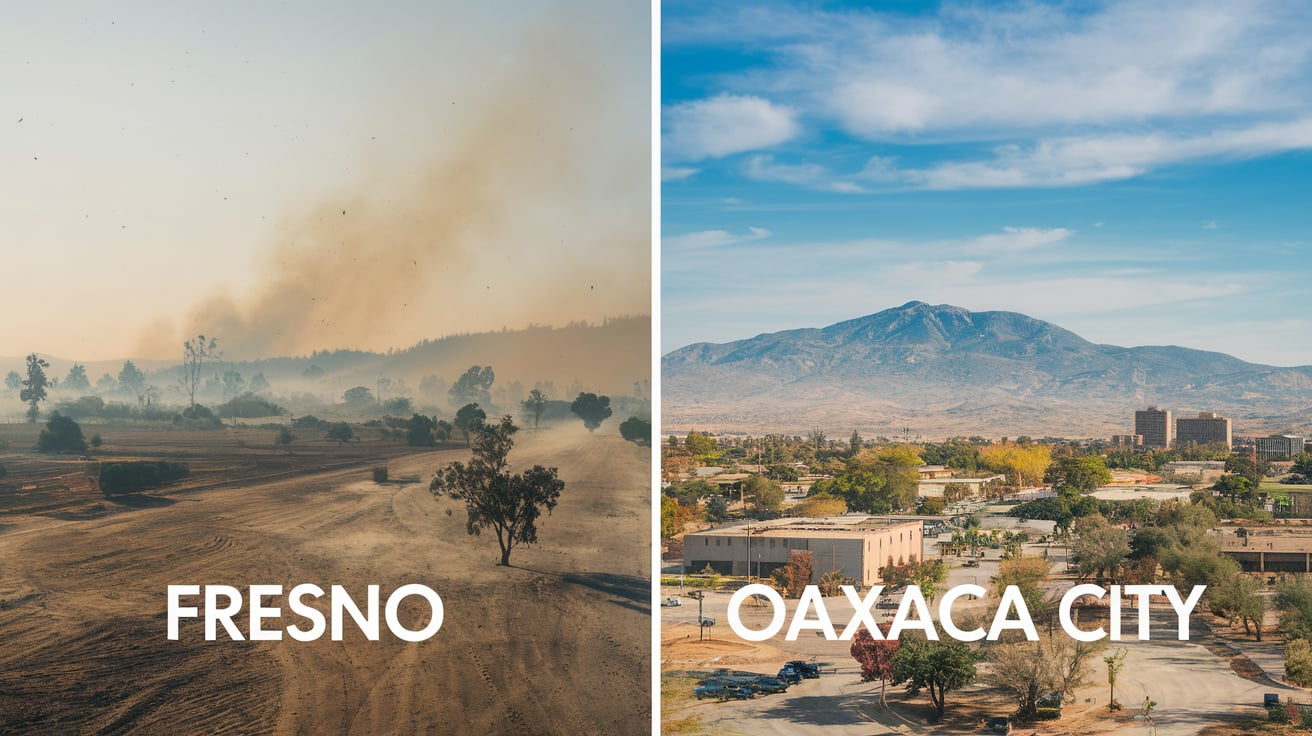 Fresno vs Oaxaca City Comparison Pollution