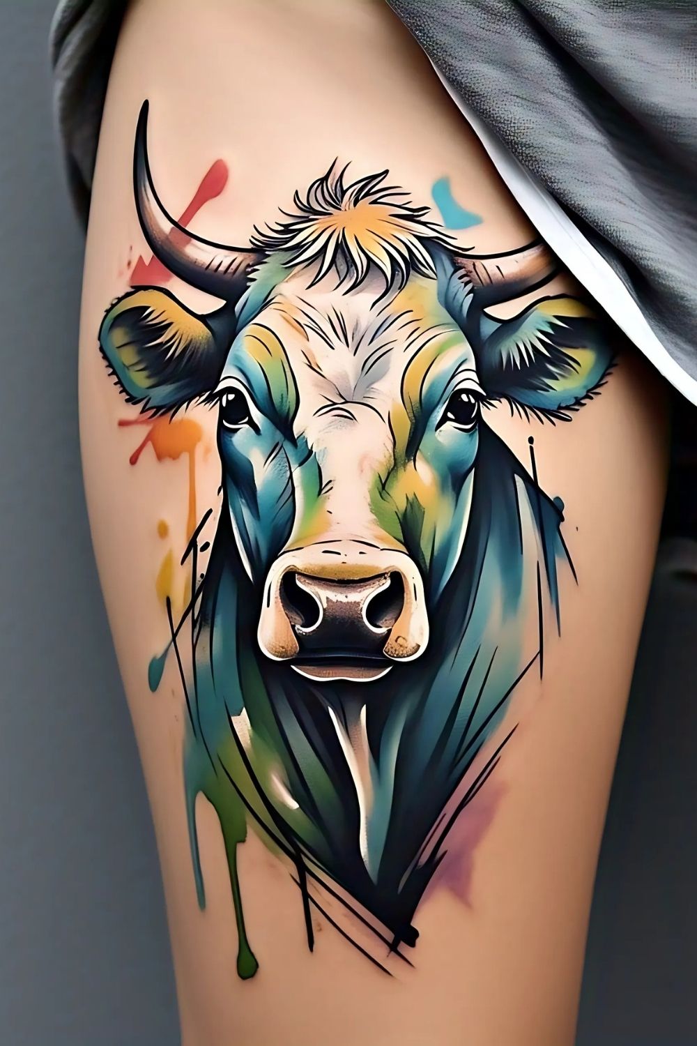 Watercolor Cow