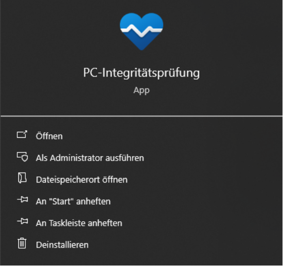 Klicken Sie auf „PC-Integritätsprüfung“