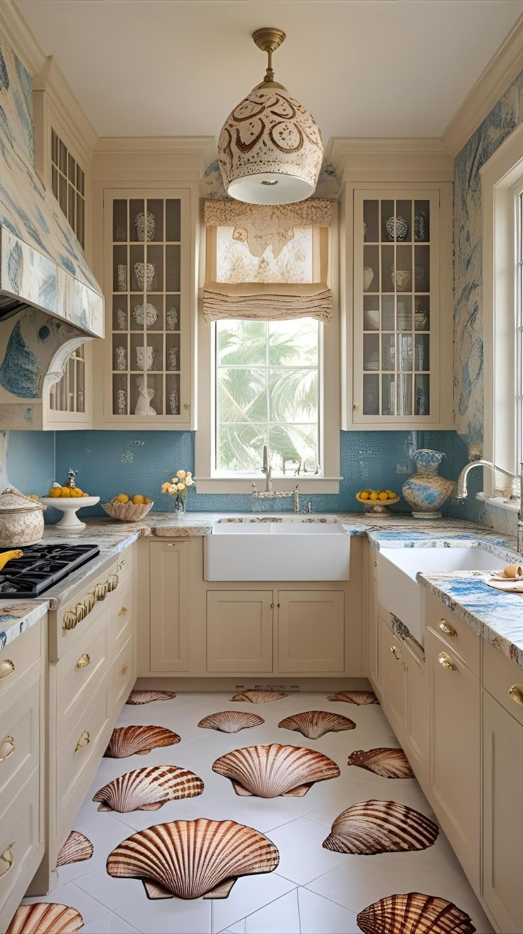Seashell-Inspired Countertop Floor