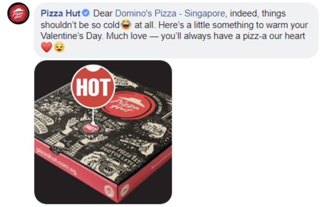 Pizza hut, Domino's, valentine's day campaign, marketing, pizza