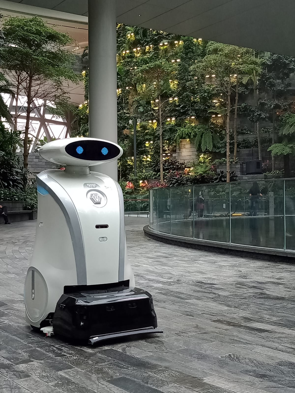  A mopping robot at a hotel