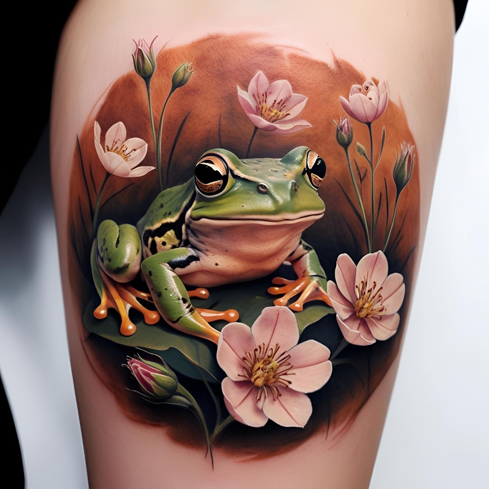 Realistic Frog Tattoo