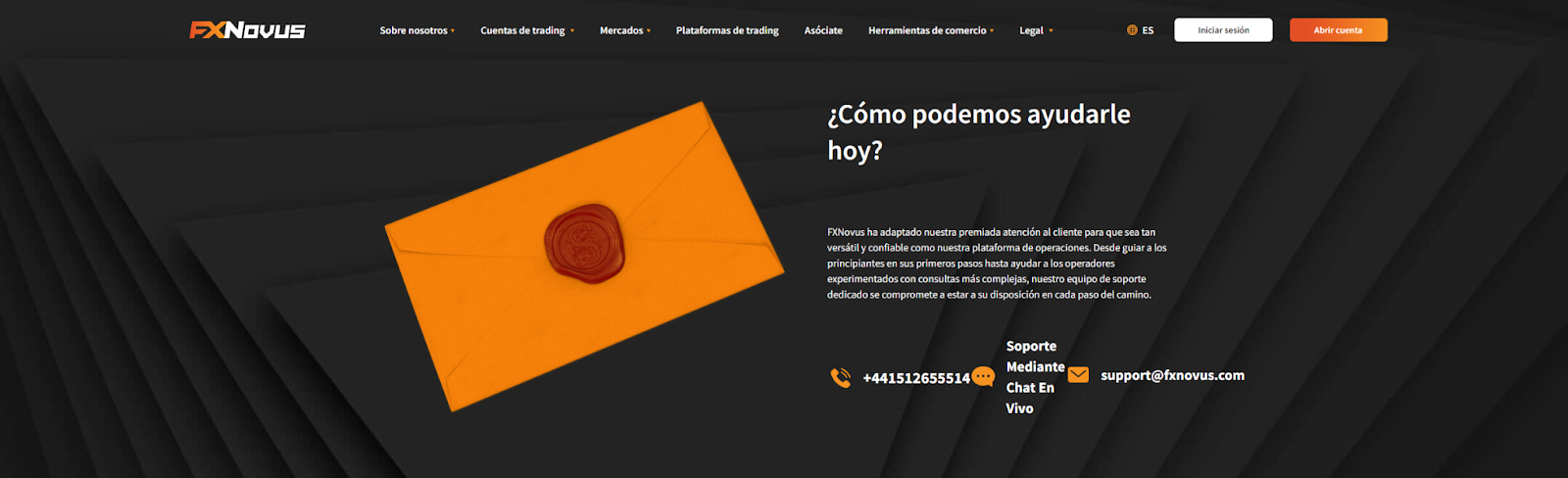 Visita la página Contáctanos de FXNovus para más información sobre la marca
