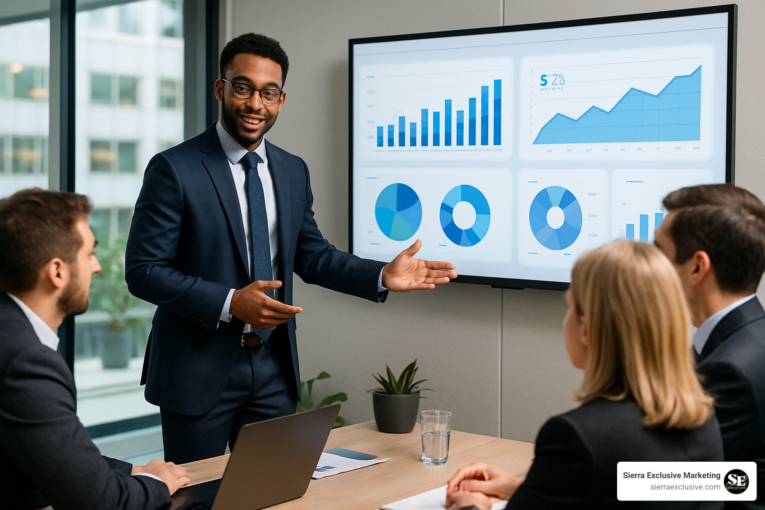 consultant presenting dashboard - local seo consulting