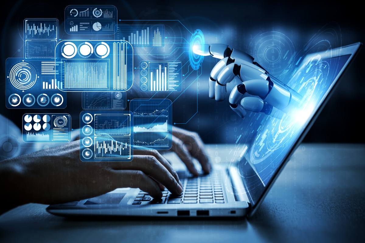 A robot hand typing on a computer

AI-generated content may be incorrect.