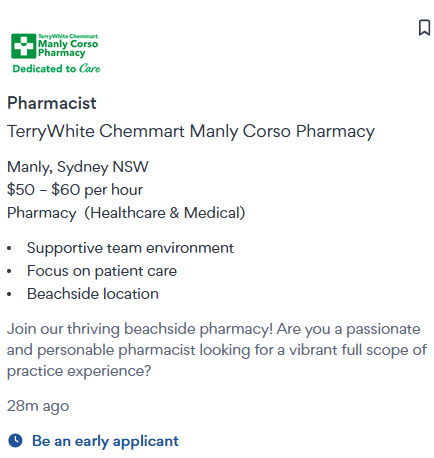 Dedicated to care pharmacist vacancy sydney
