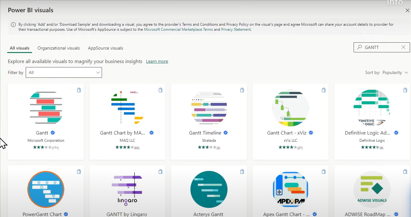 power bi gantt chart template