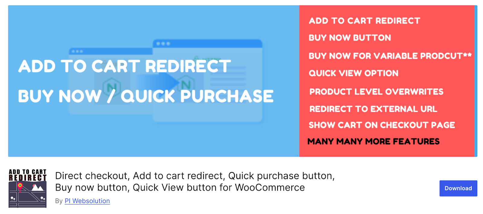 Direct checkout, Add to cart redirect, Quick purchase button, Buy now button, Quick View button for WooCommerce (Freemium Plugin)