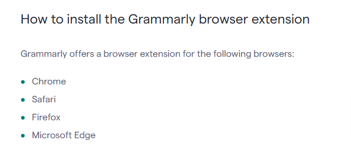 Grammarly Supported Browsers