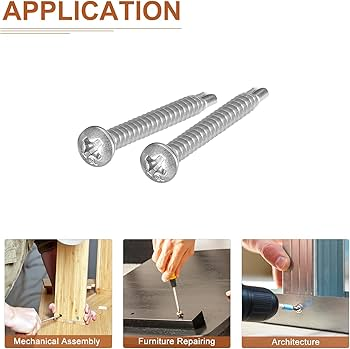 Ứng dụng của Vít Đầu Tròn trong xây dựng, công nghiệp ô tô, nội thất và trang trí, cơ khí và điện tử.