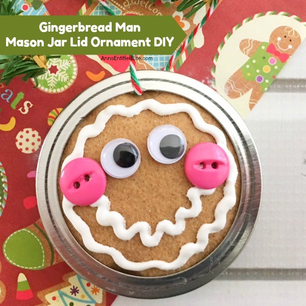 gingerbread mason jar lid ornament diy craft square