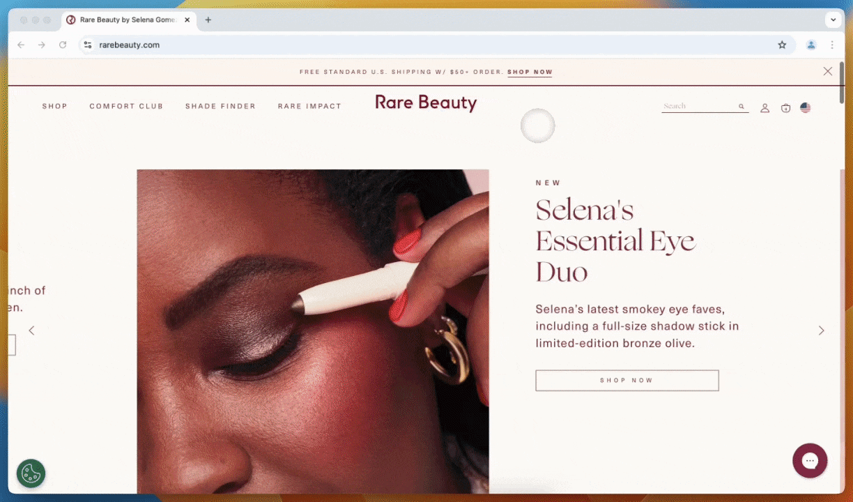 Video of Rare Beauty's product pages in a quick overview.