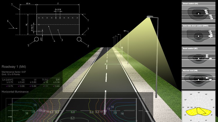 solar street light design calculation with Dialux