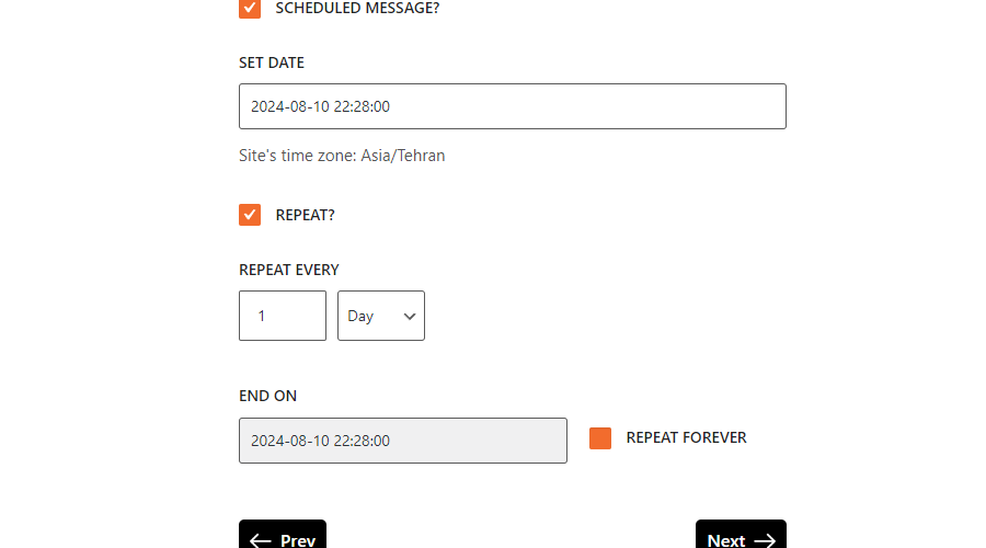 Schedule and repeat SMSs