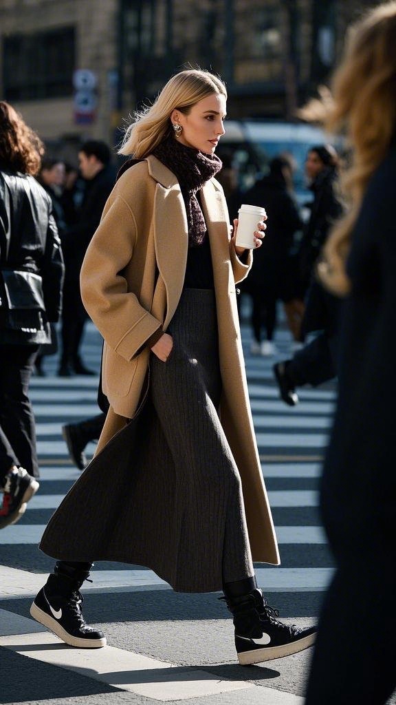 Effortless Winter Elegance: Women Styling the Maxi Skirt