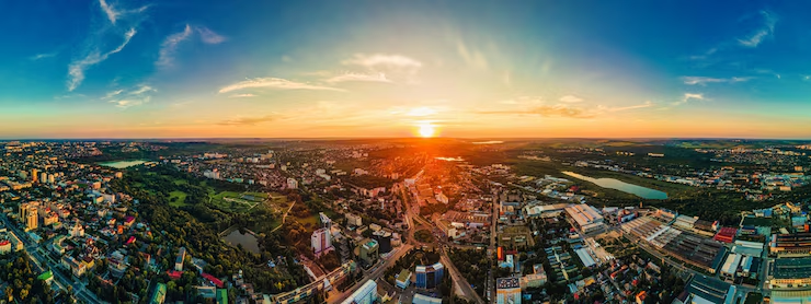 Panoramic view of the city scenery