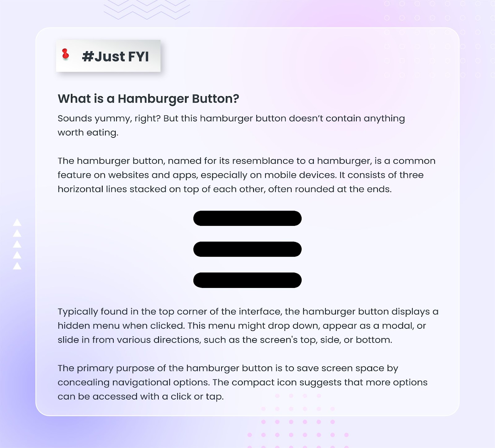 What is Hamburger Button?