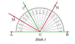 CHƯƠNG 4: GÓC VÀ ĐƯỜNG THẲNG SONG SONGBÀI 2: TIA PHÂN GIÁC 1. TIA PHÂN GIÁC CỦA MỘT GÓCBài 1: Vẽ xOy  lên một tờ giấy như trong hình 1a. Gấp giấy sao cho cạnh Oy trùng với cạnh Ox. Nếp gấp  cho ta vị trí của tia Oz. Theo em tia Oz đã chia xOy thành hai góc như thế nào?Đáp án chuẩn:Hai góc bằng nhauThực hành 1: Tìm tia phân giác của các góc AOC  và  BOC trong Hình 3. Đáp án chuẩn:Tia OM là tia phân giác của góc AOC Tia OM là tia phân giác của góc BOC Vận dụng 1: Em hãy cho biết khi cân thăng bằng thì kim ở vị trí nào của AOB (Hình 4)Đáp án chuẩn:Khi cân thăng bằng thì kim là tia phân giác của AOB2. CÁCH VẼ TIA PHÂN GIÁCBài 2:  Trong hình 5, nếu Oz là tia phân giác của xOy thì số đo của xOy  bằng bao nhiêu?Đáp án chuẩn:64oThực hành 2: Vẽ một góc có số đo bằng 60° rồi vẽ tia phân giác của góc đó.Đáp án chuẩn:Vận dụng 2: Hãy vẽ một góc bẹt AOB rồi vẽ tia phân giác của góc đó.Đáp án chuẩn:BÀI TẬP