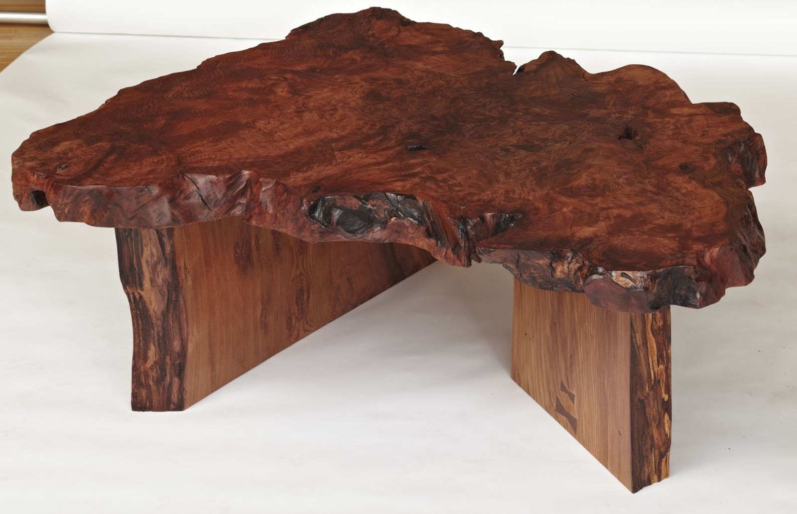 burl wood coffee table