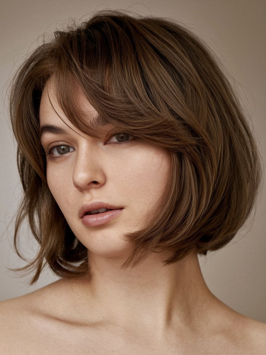 15. Chic Brunette Bob Shag