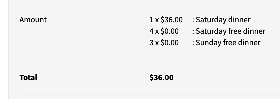 payment summary form