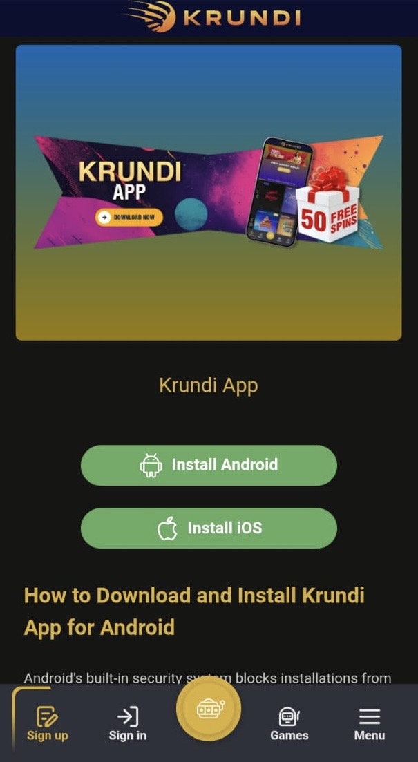 Krundi app android iOS