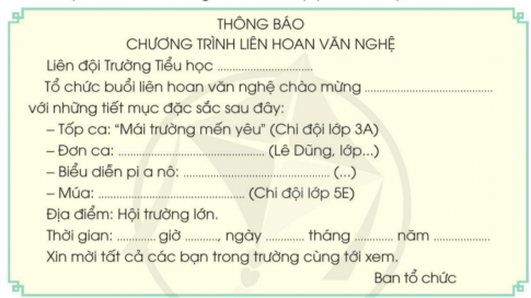 BÀI ĐỌC 2: ÔNG LÃO NHÂN HẬUĐỌC HIỂU Câu 1: Vì sao cô bé buồn, ngồi khóc một mình?Giải nhanh:Vì cô bé nghĩ do mình hát không hay nên đăng kí tham gia đội đồng ca thành phố không được nhận.Câu 2: Ai đã khen cô bé?Giải nhanh:Ông cụ tóc bạc.Câu 3: Vì sao cô bé sững người khi nghe bác bảo vệ nói về ông cụ?Giải nhanh:Vì ông cụ bị điếc nhưng khi cô bé hát ông đều khen hay.Câu 4: Theo em, sự động viên của ông cụ có tác dụng gì đối với cô bé?Giải nhanh:Là động lực khiến cô bé tự tin hơn.LUYỆN TẬPCâu 1: Tìm trong bài đọc một câu thể hiện cảm xúc của nhân vật (câu cảm).Giải nhanh: - Cháu hát hay quá! - Cháu háy hay lắm!Câu 2: Đặt một câu cảm để bộc lộ cảm xúc của em về câu chuyện Ông lão nhân hậu hoặc các nhân vật trong câu chuyện.Giải nhanh:Ông lão thật nhân hậu làm sao!BÀI VIẾT 2: EM YÊU NGHỆ THUẬT