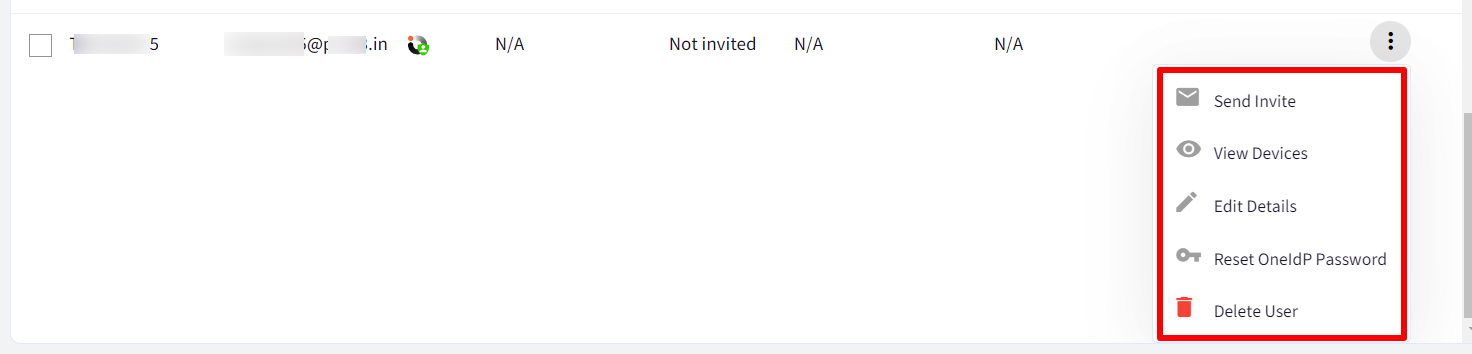 Managing users via OneIdP